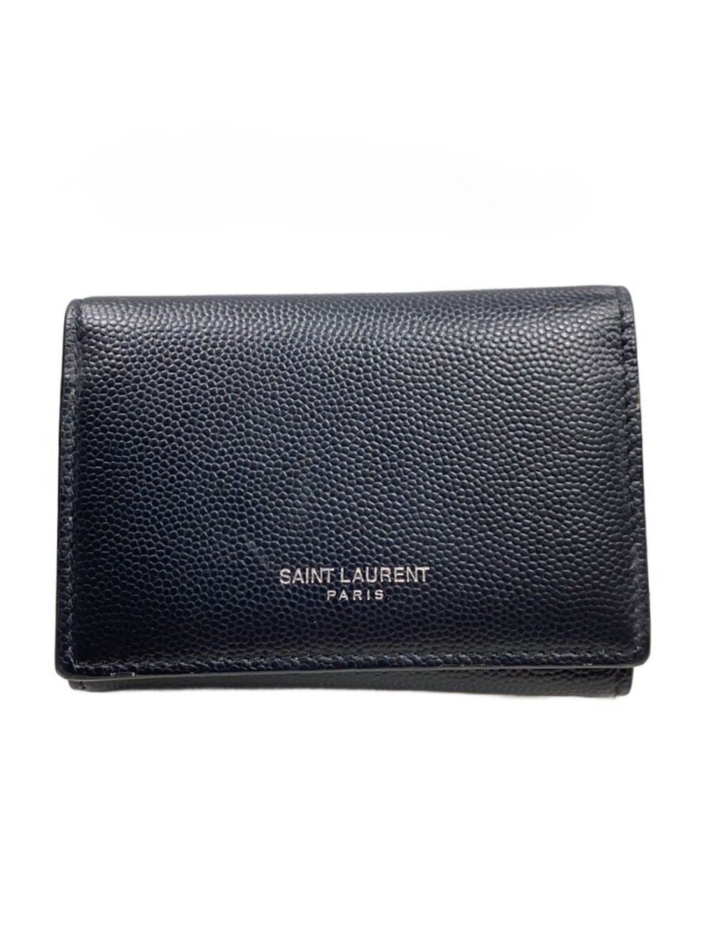 SAINT LAURENT Key Case Wallet Leather Black